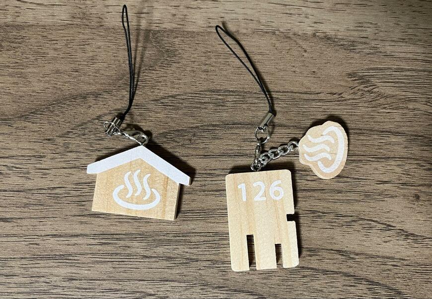 筆者撮影（キャンドゥ、銭湯ストラップ）