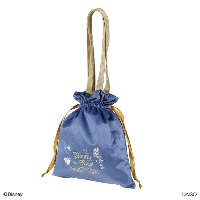 ダイソー公式　巾着トートバッグ、NV（美女と野獣）