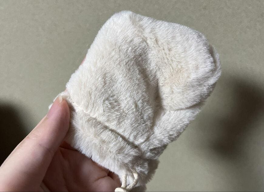 セリア、ラビット巾着袋 巾着ポーチ ナチュラルカラー