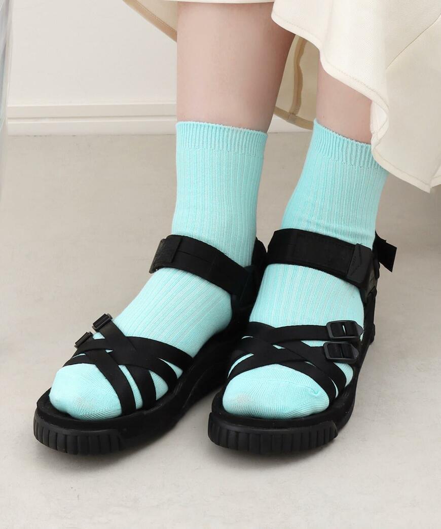 撥水加工クルーソックス