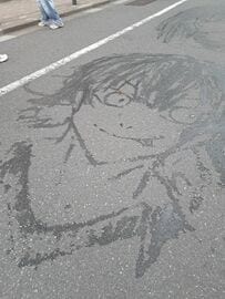 東京・池袋で偶然出合った「水アート」に称賛の声　描かれた人気キャラのクオリティに注目