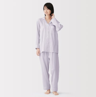 無印良品ネットストア 婦人 脇に縫い目のない 二重ガーゼ長袖パジャマ商品画像