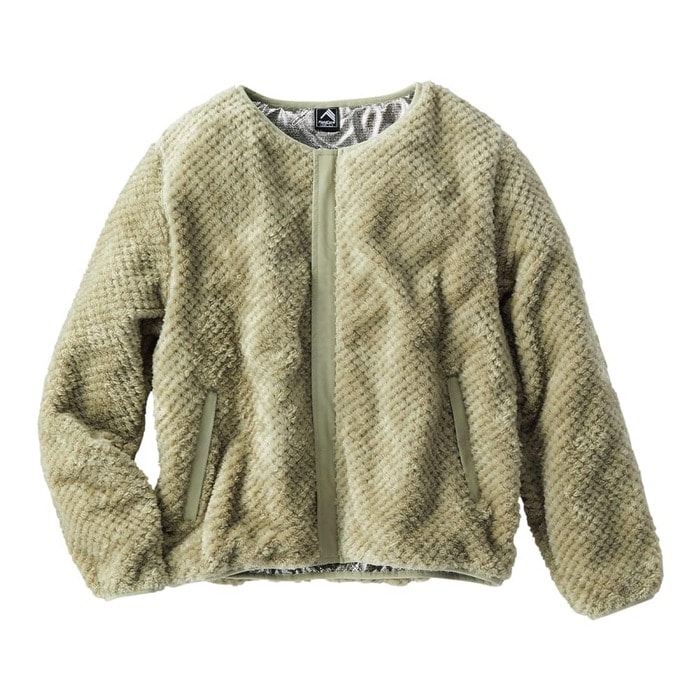 1290円の「レディースダイヤフリースカーデガン」