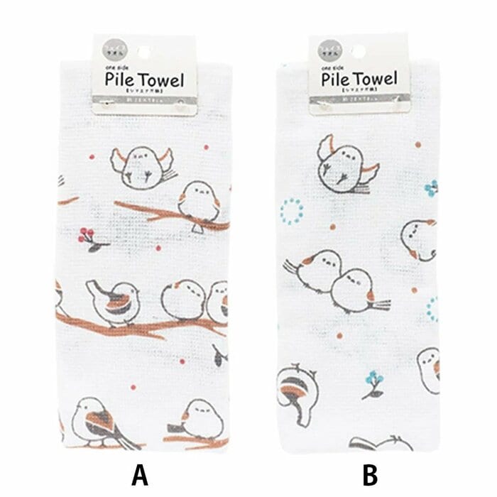 毎日使いたくなる「パイルガーゼ フェイスタオル シマエナガ柄」