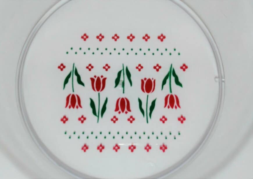 筆者撮影（セリア、クリアプレート 1P レトロフラワー）