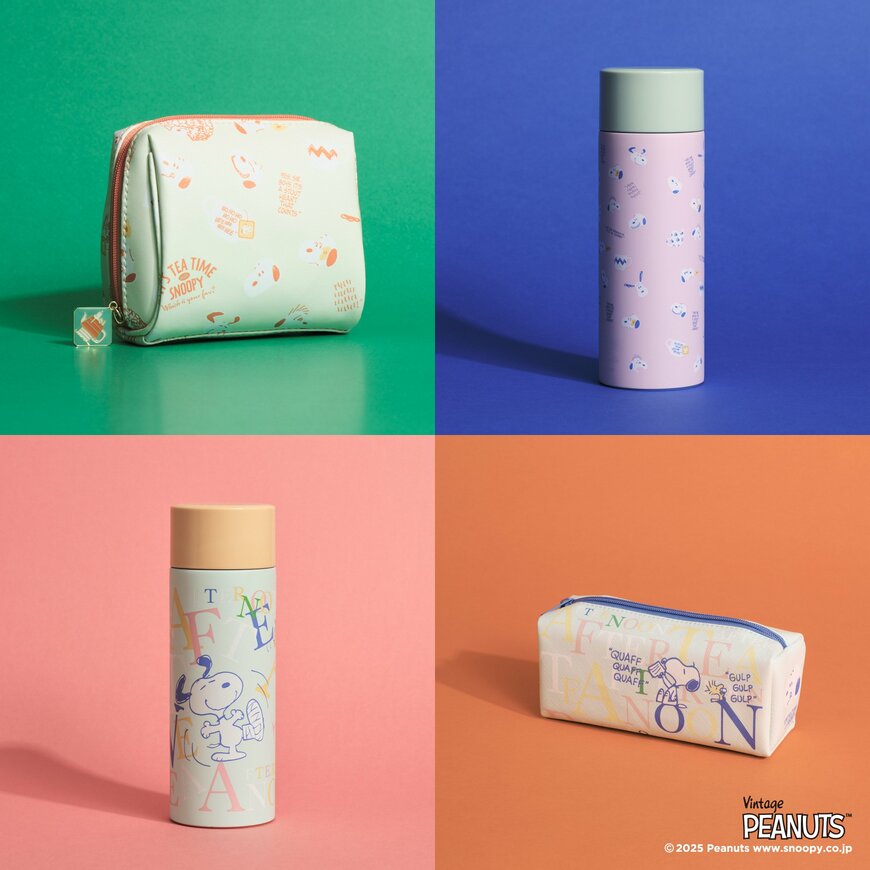 Afternoon Tea LIVING公式 (C)2024 Peanuts ステンレスボトルやポーチなどの画像