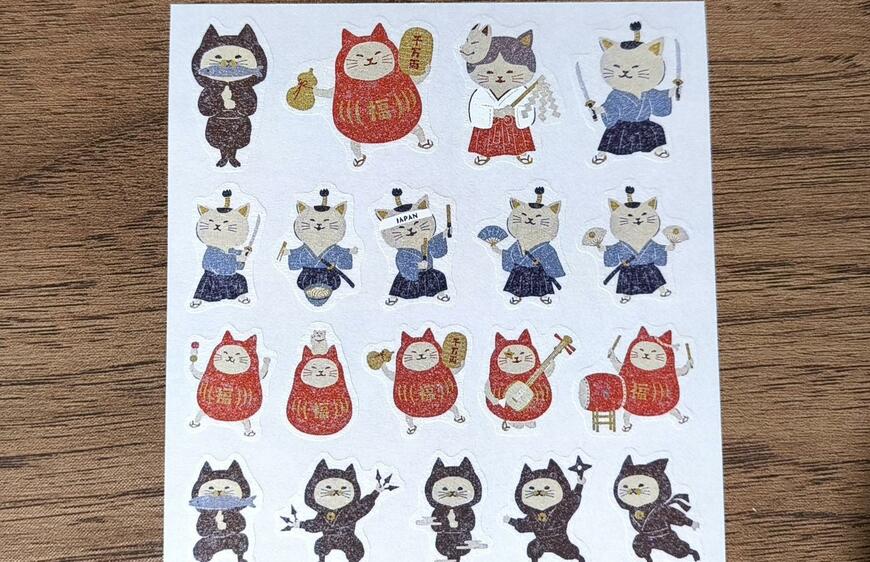 筆者撮影（キャンドゥ、ジャパニーズスタイルマスキングシールねこ）