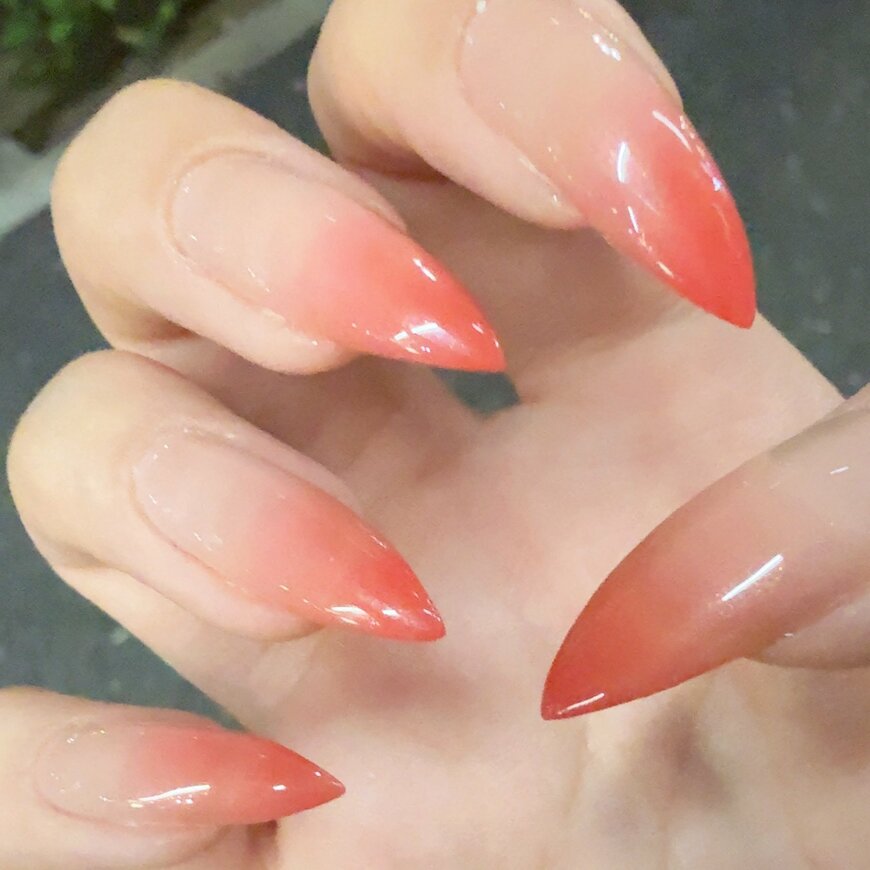 鬼滅の刃の禰󠄀豆子風ネイル