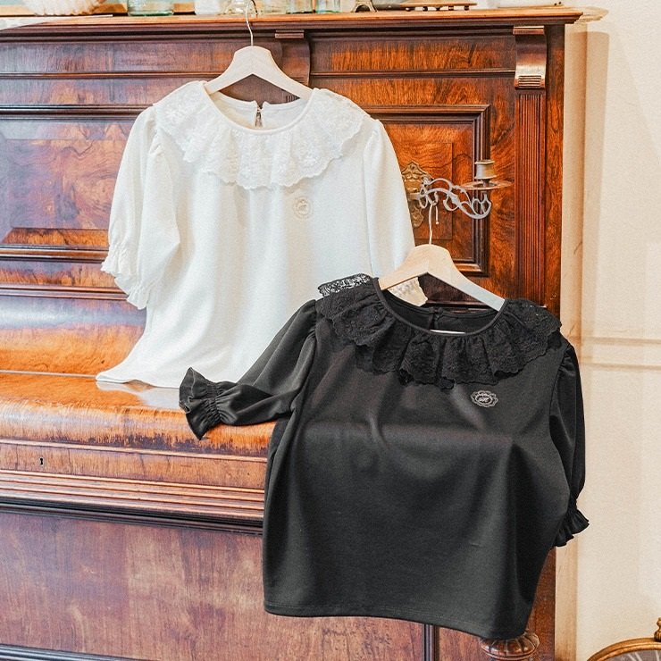 しまむら公式 レディース レース襟プルオーバー(青木美沙子)