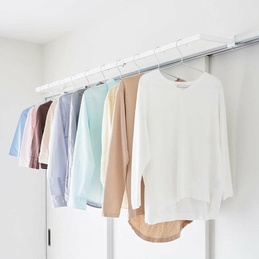 山崎実業株式会社 鴨居伸縮室内物干しハンガー タワー 奥行ワイド