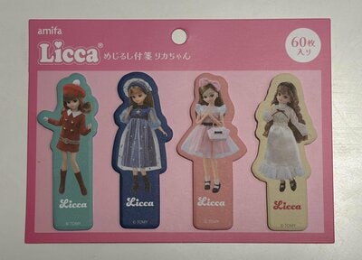 ダイソー、めじるし付箋　60P　リカちゃんの筆者撮影写真