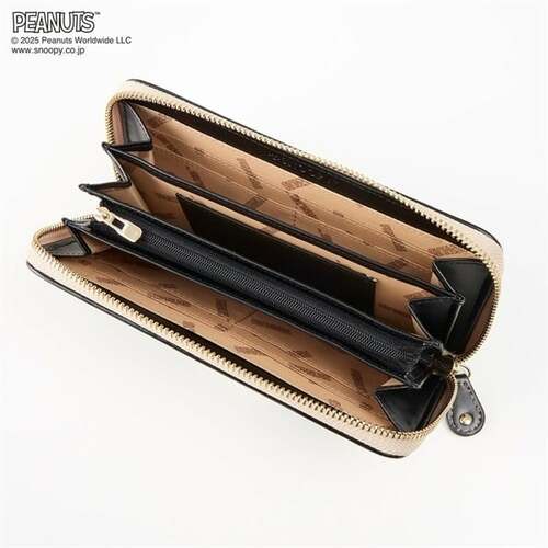 ピーナッツ(PEANUTS)75周年アートバイカラーラウンドファスナー長財布