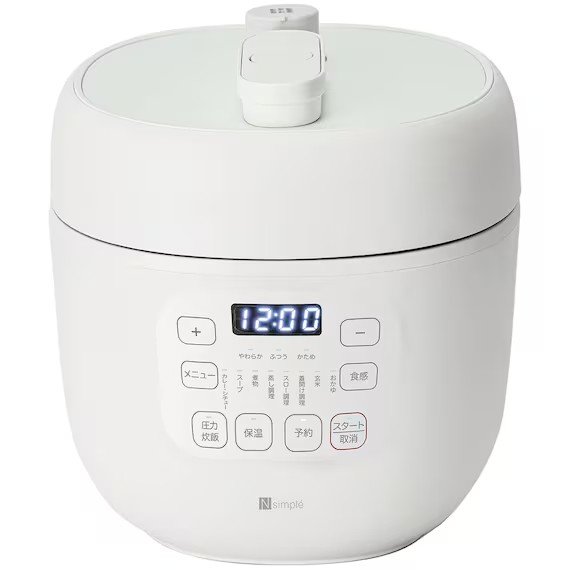 時短でらくらく調理 電気圧力鍋(2L IN03 ホワイト)