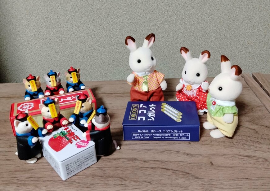 筆者撮影（キャンドゥ、缶ケース ココアシガレット・缶ケース 都こんぶ・缶ケース マーブルガム）