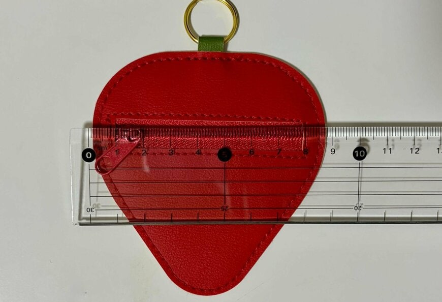 筆者撮影（キャンドゥ、合皮コインケース リング付 イチゴ形）