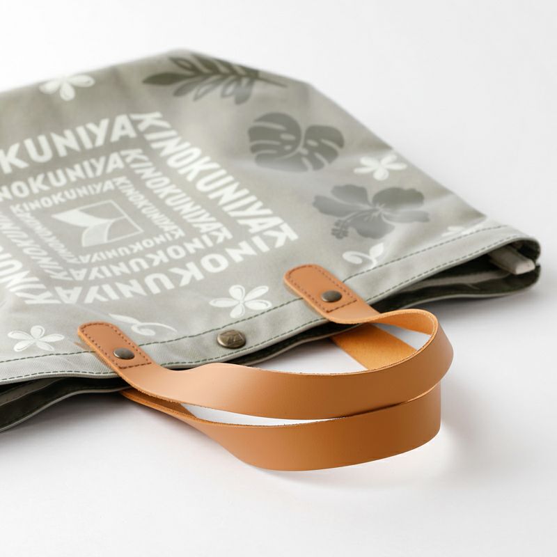 紀ノ国屋「モンステラ柄クリア帆布バッグ」