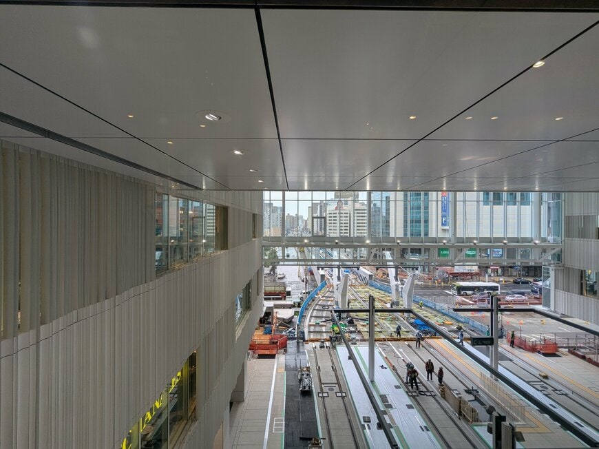 広島駅の駅ビル内にある路面電車の停留所