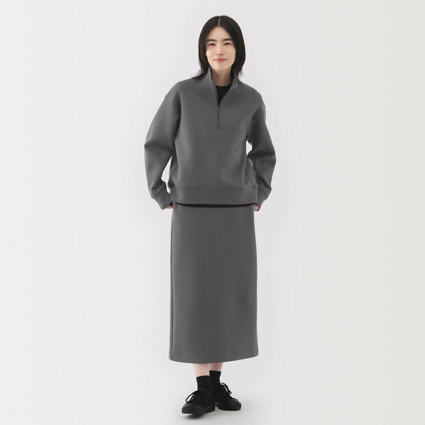 無印良品公式　婦人　二重編みスウェットスカート（全体）