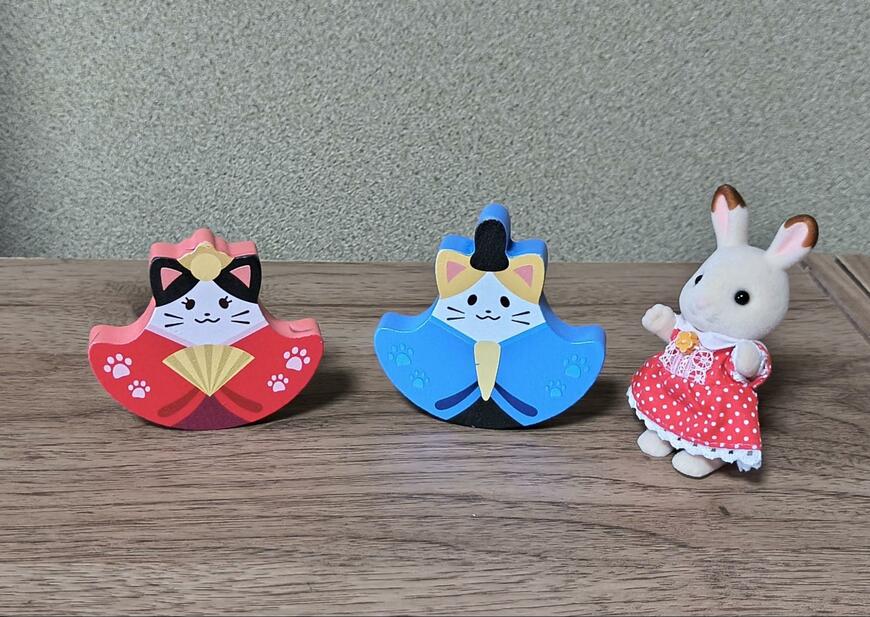 セリア、ひなまつりウッドプリントオブジェネコ商品画像