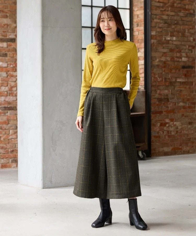 出所：ハニーズ公式　チェック柄ガウチョパンツ