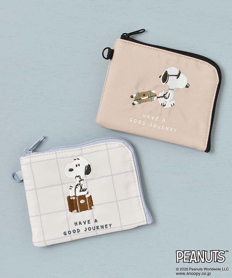 ブルーエブルーエ公式 スヌーピーjourneyスリムマルチウォレット 画像