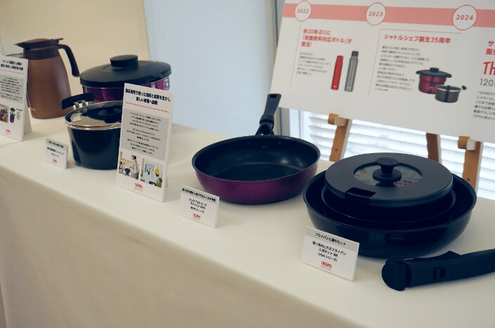 フライパンが並んだ写真