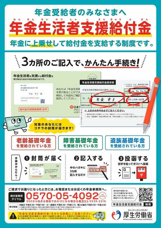 出所：厚生労働省「年金生活者支援給付金制度 特設サイト・広告ギャラリー ポスター」