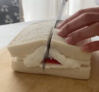 【断面サンドイッチ】やっぱり超美味しそう&100均ラッピングがシンデレラフィット！