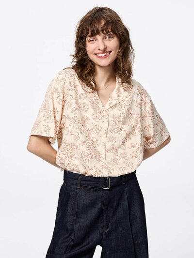 パターンシャツ(半袖) CHIIKAWA（ナチュラル）