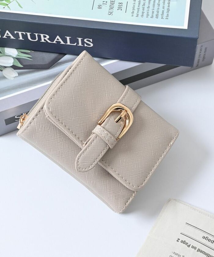 ベルトモチーフウォレット グレージュ