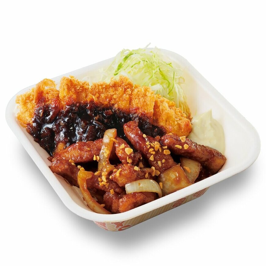 出所：アークランドサービスホールディングス株式会社「【新年度こそ"がっつり"】ニンニク醤油がたまらない「トンテキとチキンカツの合い盛り」とんかつ専門店かつやに新登場！」