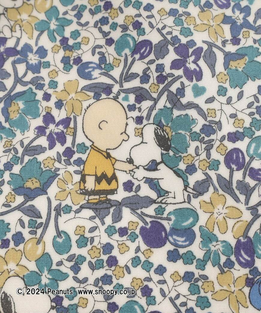 スクエアミニトートバッグ リバティプリント PEANUTS