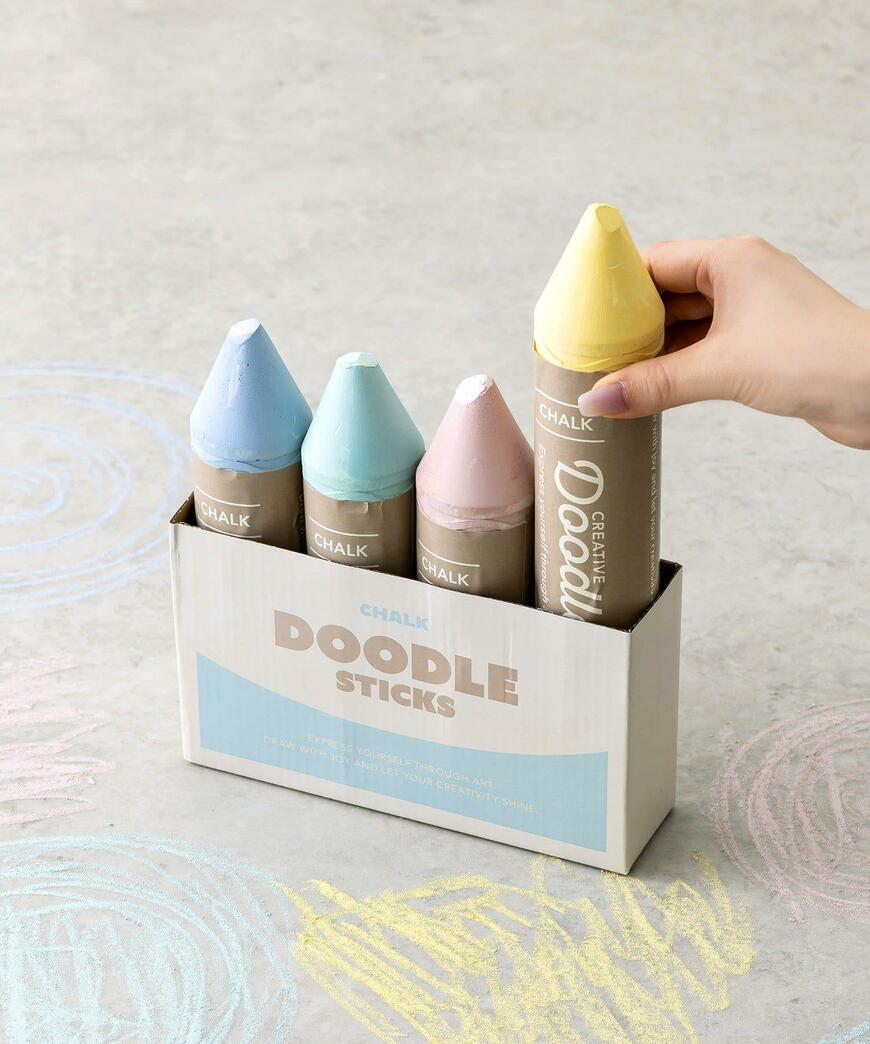 3COINS 水で消える大きなチョーク4本セット商品画像