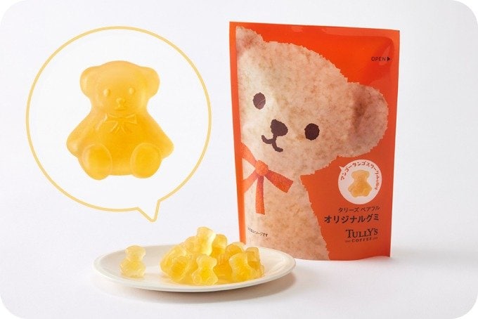 人気ドリンク「マンゴータンゴスワークル」の風味をイメージしたオリジナルのグミ