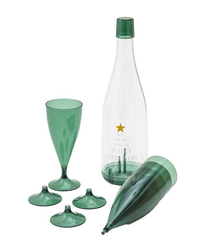 グラスをボトルへ収納できるプラグラスのセット