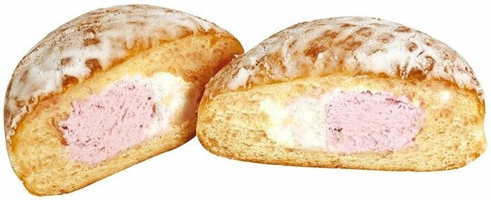 「milkyツインクリームドーナツ(ミルキー&あまおう苺)」