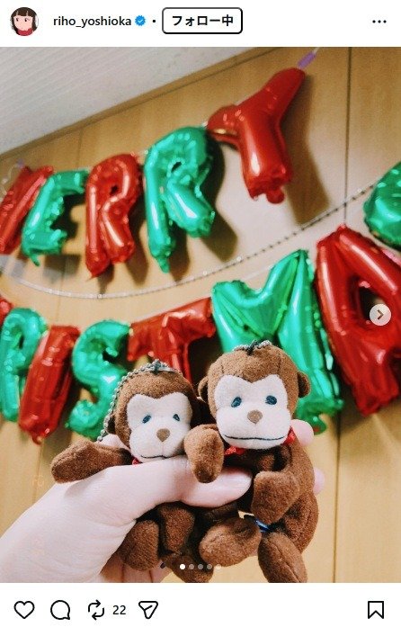 出所：吉岡里帆のInstagram（＠riho_yoshioka） 参照日：2025年12月25日