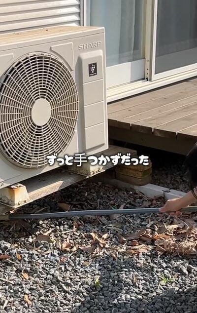 変身前の砂利スペース