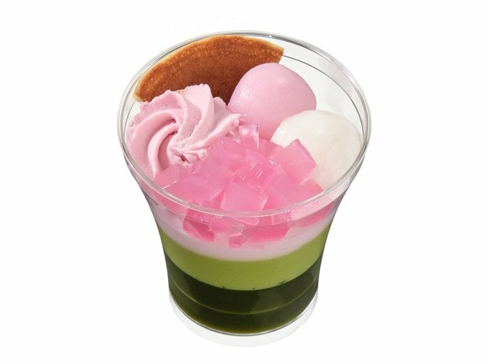 セブン-イレブンの新商品:桜と宇治抹茶のパフェ