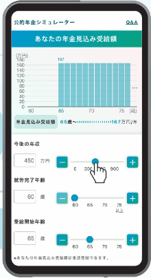 出所：厚生労働省「公的年金シミュレーター使い方ホームページ（試験運用中）」