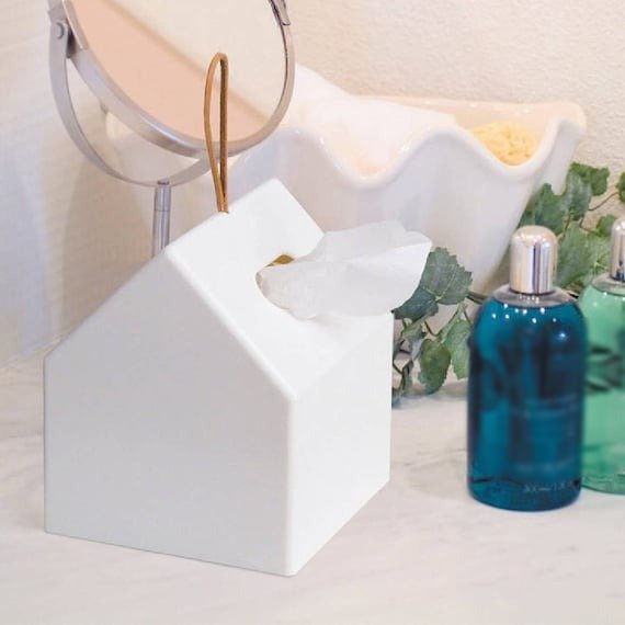 ニトリ公式 トイレロールも入るティッシュボックス(ホワイト)