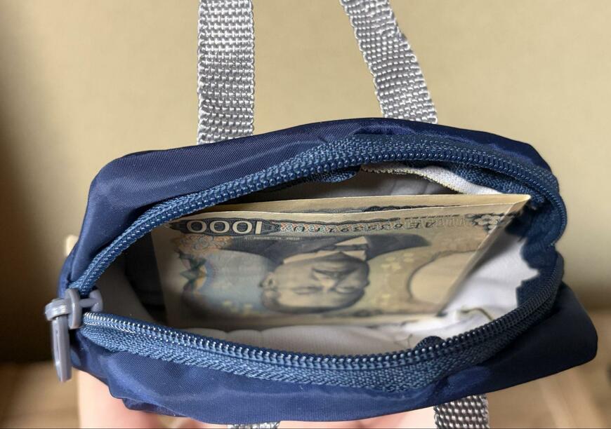 セリア、スクールバッグ風ミニポーチの画像