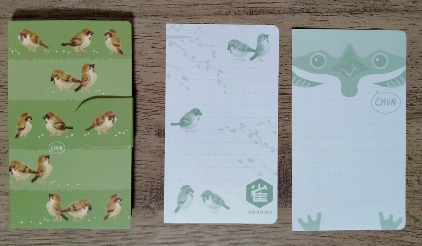 筆者撮影（セリア、ブック型メモ コトリいっぱい）