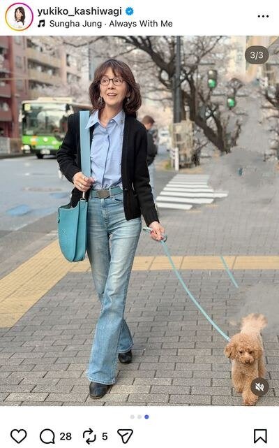 出所：柏木由紀子のInstagram（@yukiko_kashiwagi）参照日：2026年4月2日