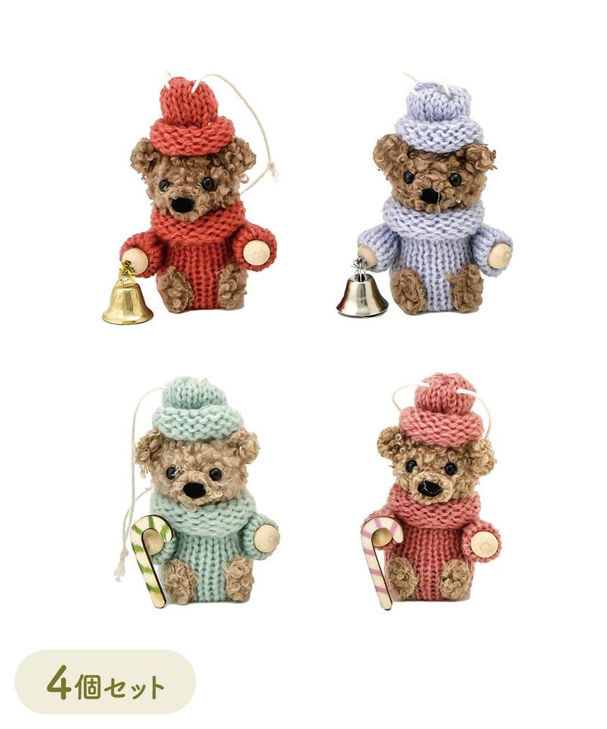 3COINS オーナメント4個セット(ベア)