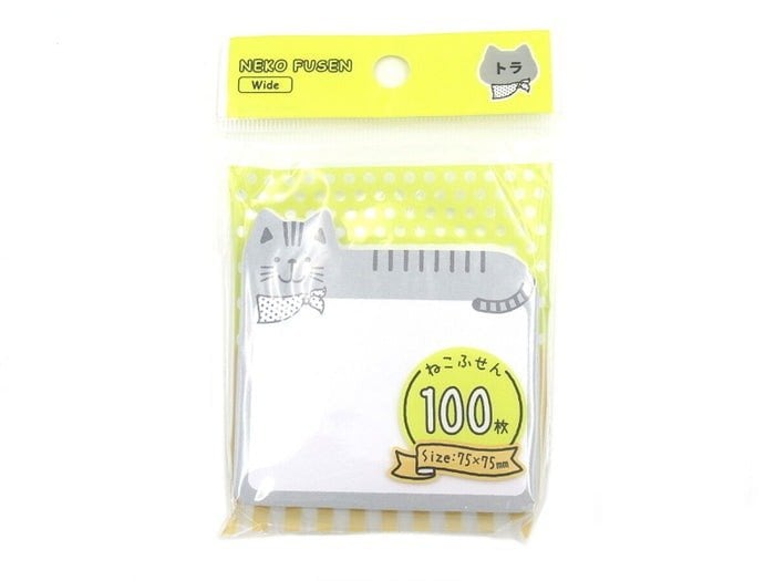 ダイソー公式 ねこふせん ワイド GY