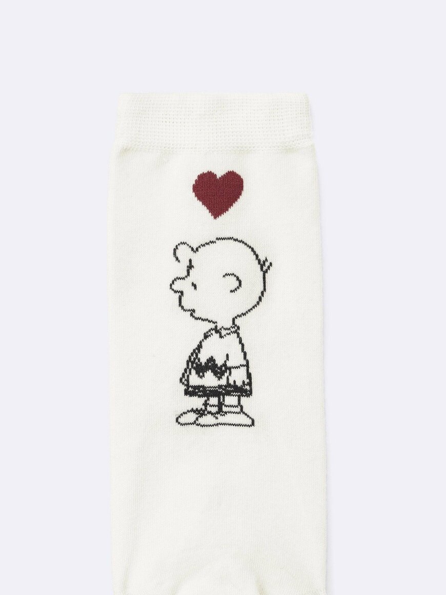 GU公式 ソックス Peanuts 1 01 OFF WHITE