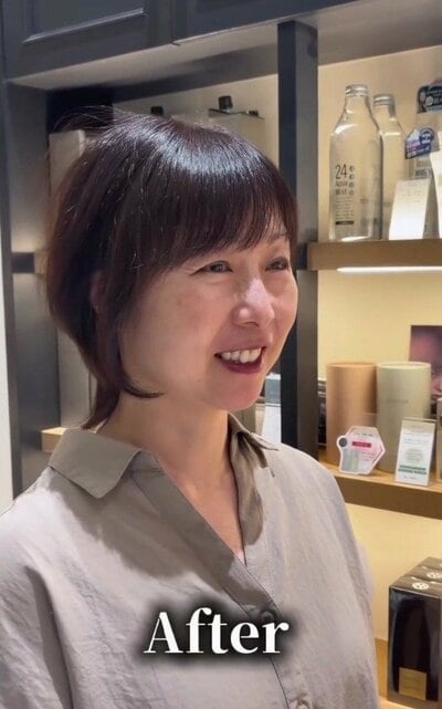 前髪を残したまま、軽やかにまとまったショートボブ