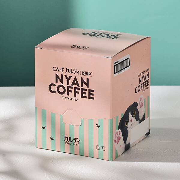 まとめて楽しむ「カフェカルディドリップ ニャンコーヒー 10p箱入り」（1700円）
