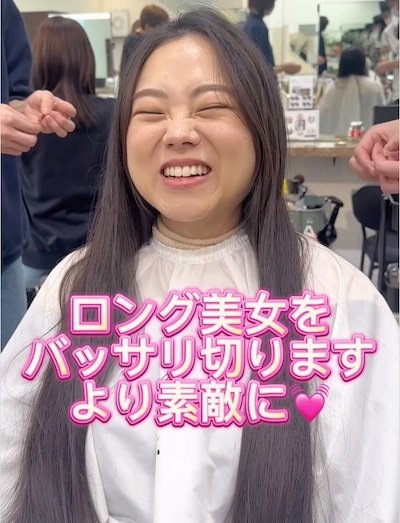 【ママが大変身】腰まであったロングヘアをばっさりカット！笑顔の似合うショートヘアにいいね2700超え